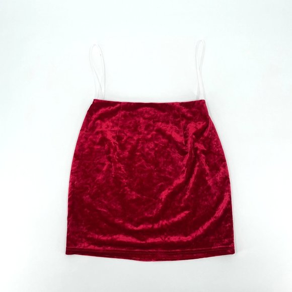 Womens Super down Red Velvet Skirt - Picture 1 of 6